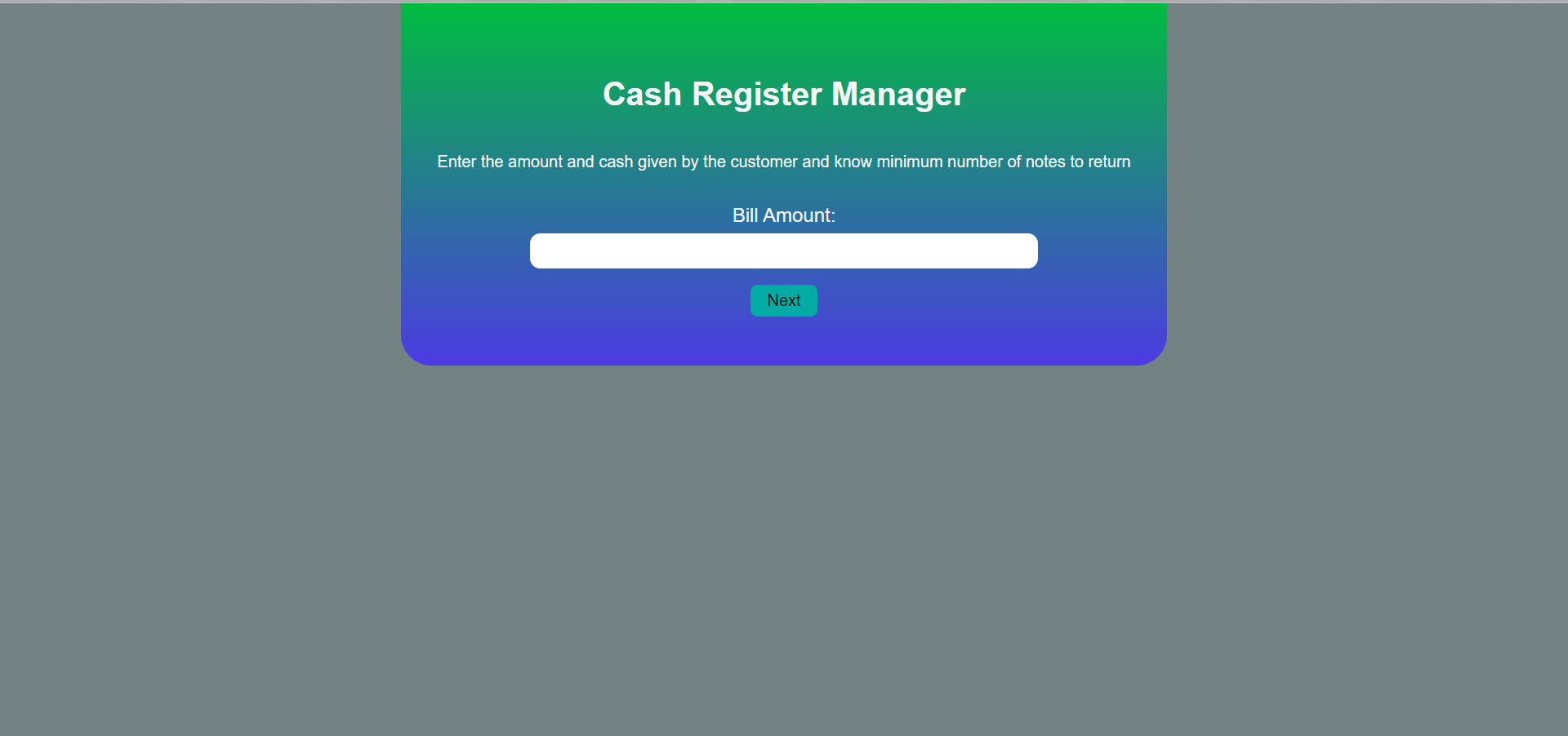 Cash Register Application