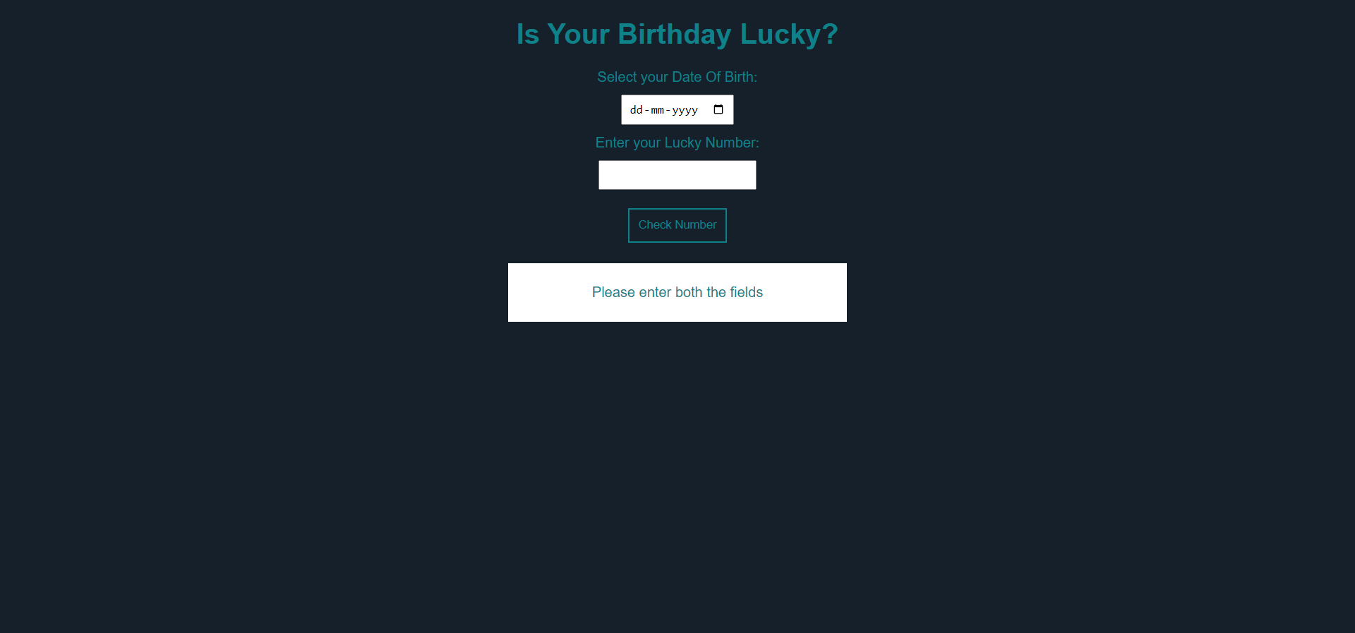 Find Lucky Birthday Application